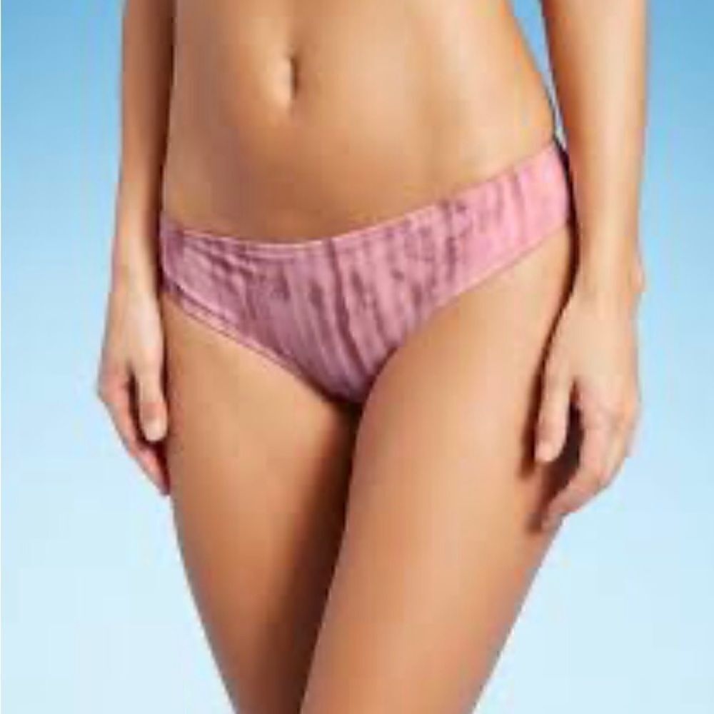 Shade and Shore pink and white tie dye bikini bottoms